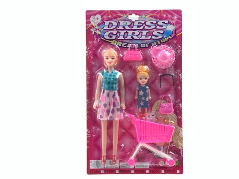 11.5 Inch fashionable empty body Babe doll shopping cart set