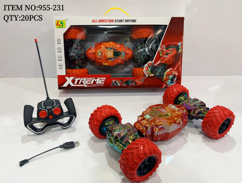 49Hz twist stunt car colorful UV remote control car pack electricity