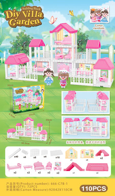 DIY mini villa with furniture and mini Barbie doll