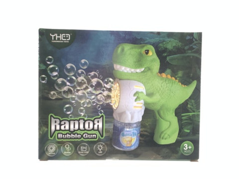 Dinosaur Bubble Gun with 1 bottle of 100ML bubble water