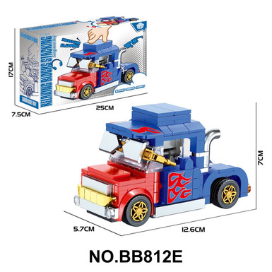 DIY building blocks and sunglasses boy