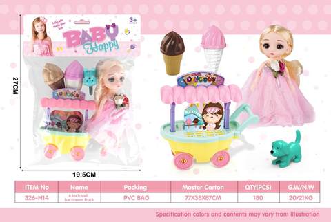 6-inch Barbie with ice cream truck