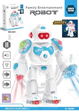 Future mechanical combat robot, with lights and music, electric straight travel (two-color mixed)