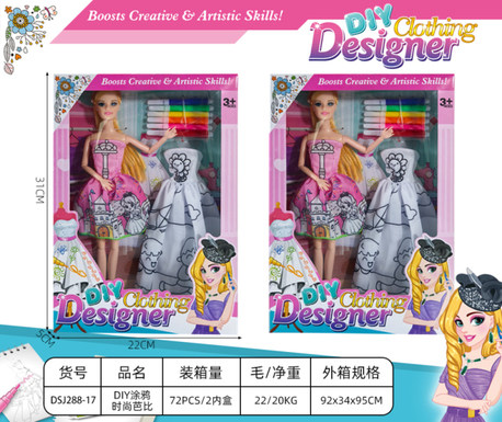 DIY coloring graffiti clothes Barbie doll