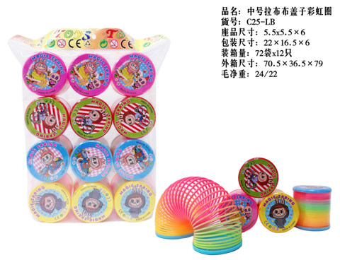 Labub lid rainbow ring