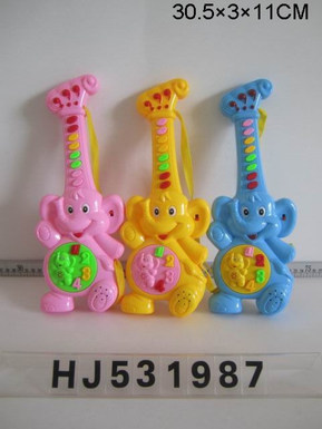 Cartoon elephant electronic guitar 8-button 3-color mixed (pink, yellow, blue)