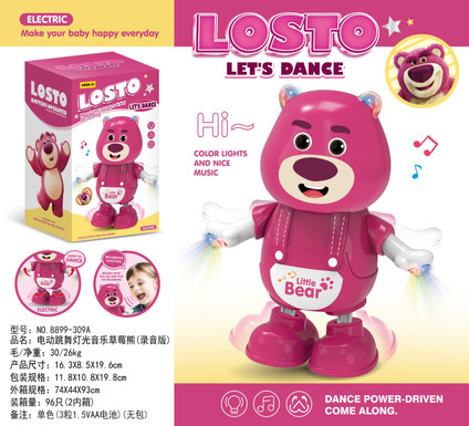 Electric dancing, lights, music, strawberry bear recording version