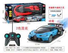 喷雾灯光布加迪遥控车（充电版）