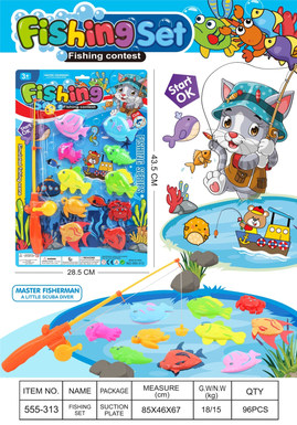 Single pole fishing set