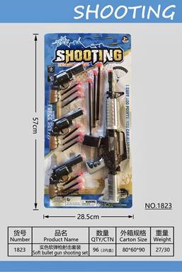 Painted soft bullet gun with revolver shooting set