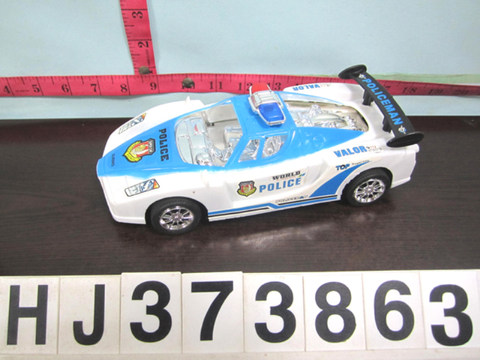 Inertial plated police car black blue 2 colors