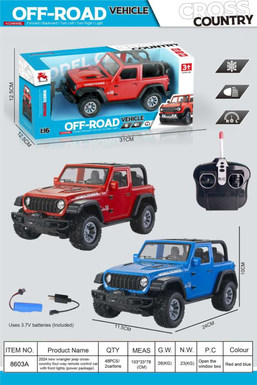 Wrangler Jeep cross-road remote control car with headlight (power included)