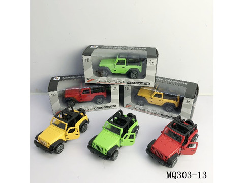 1:32 Simulated Wrangler convertible open two-door pullback alloy car