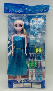 11.5 Inch solid body ice and snow belt shoes cardboard doll