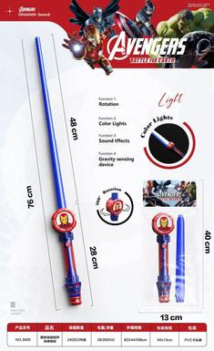 Iron Man spins sound and light retractable sword