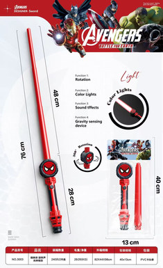 Spider-Man spins sound and light retractable sword