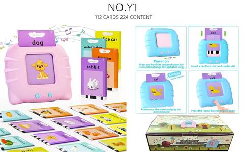 Bilingual Russian IC-Kitten 112 cards with 224 content English Flash Cards Children's Educational Early Education Card Machine Card Inserter (3.7V Lithium Battery Pack)