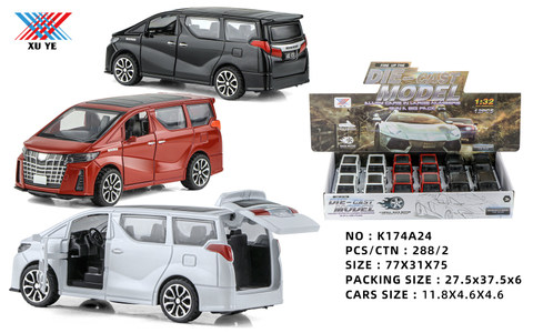 1:32 Elfa alloy car pullback force three-door (12 packs)