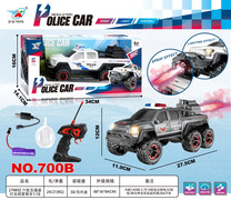 27MHZ 六轮五通道灯光喷雾警车1：18