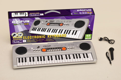 49-button electronic organ with microphone, USB data cable and USB MP3 playback