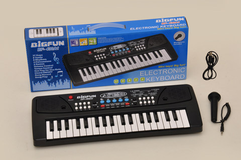 37-button electronic organ with microphone