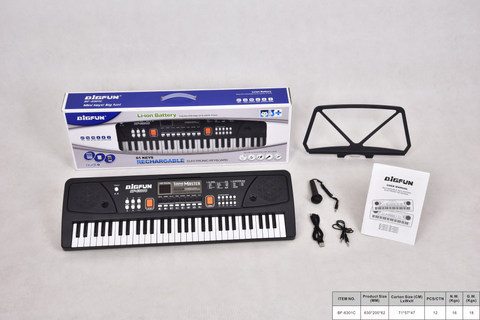61-button electronic organ with microphone/audio cable/USB power cord/manual/piano score stand