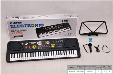 61-button electronic organ with microphone/audio cable/USB cable/MP3