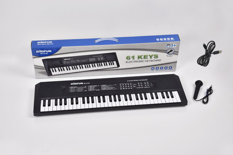 61-button electronic organ with microphone/USB cable