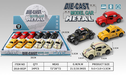 1:64 Mixed Beetle (police car taxi racing car model)