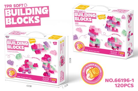 Puzzle medium particle soft rubber girl building blocks (120PCS)