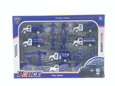 Pull back simulation police car model