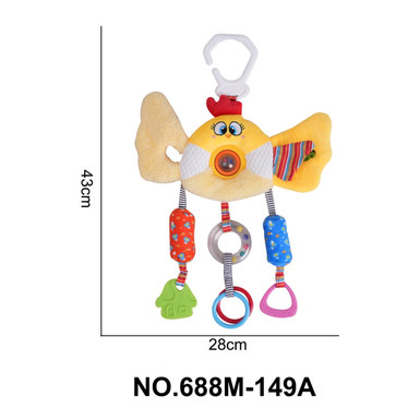 Baby plush toys    [New rotating wave bed hanger] Yellow chicken