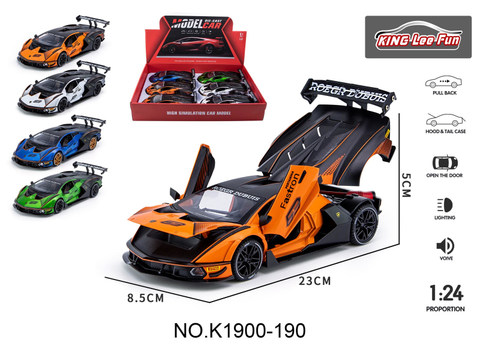 1:24 Lamborghini SCV124 open door sound and light music return force alloy car