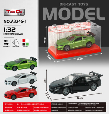 1:32 Simulate BMW M6 pullback alloy car with two doors