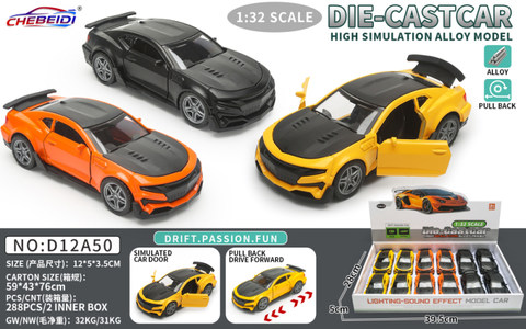 1:32 alloy car model-three-door bumblebee with pullback power (12 pieces/display box)