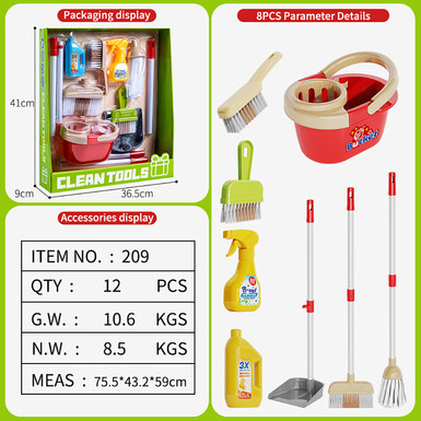 Cleaning tool set red