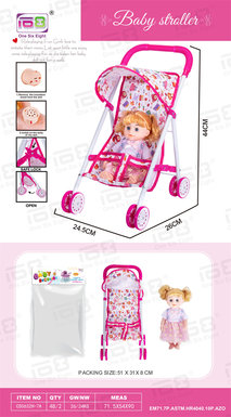BabySunshadeHandcart(Iron)+14inchICDoll