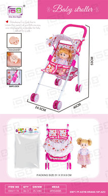 BabySunshadeHandcart(Iron)+14inchICDoll