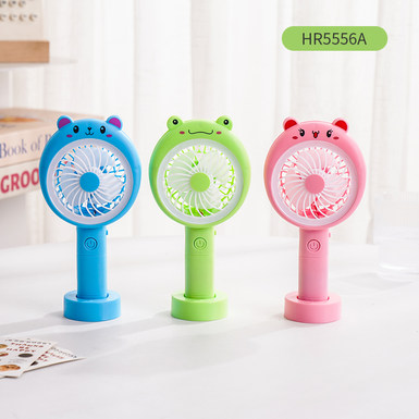 Bear holds a USB charging fan and desk lamp