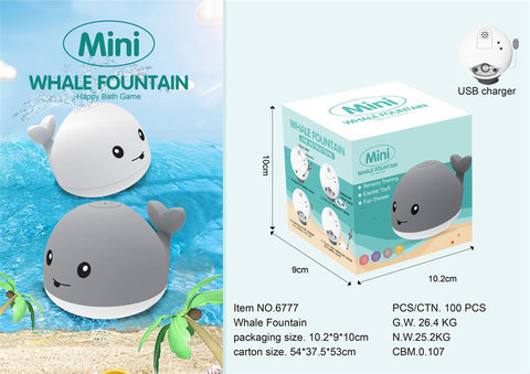 Whale rechargeable version of water polo + swimming toys with 3 colors of lights