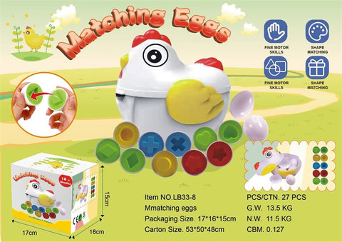 Puzzle hens fun eggs 12 shapes of educational toys, color boxes