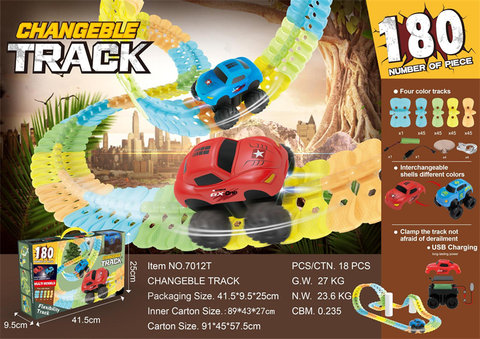 High-speed car electric rail car toys electric toys (180 pieces of luminous tracks)
