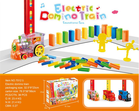 Electric dominoes, train toys, electric toys, educational toys (with 80 dominoes)