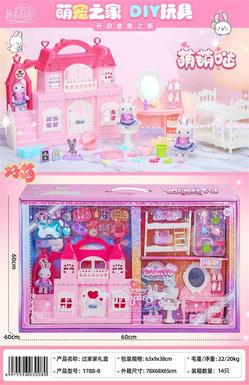 Rabbit playing house