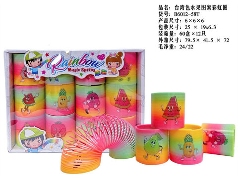 6 * 6CM Taiwan color fruit pattern rainbow circle 12PCS