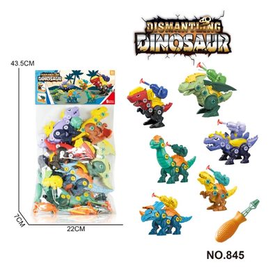 6 assembled dinosaurs