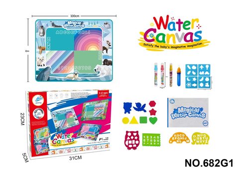 North and South Polar Animal theme Magic Water canvas / graffiti Mat