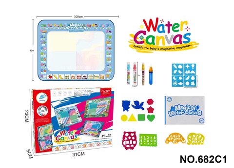 Alphanumeric theme magic water canvas / graffiti mat