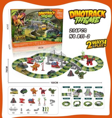 Electric track dinosaur with light (236 PCS)