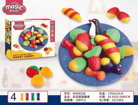 Candy, penguin, colored clay